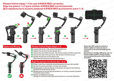 M02 Gimbal Smartphone Stabilizer 3-Axis Anti-shake Video Record Handheld Selfie Gimbals - LKBA