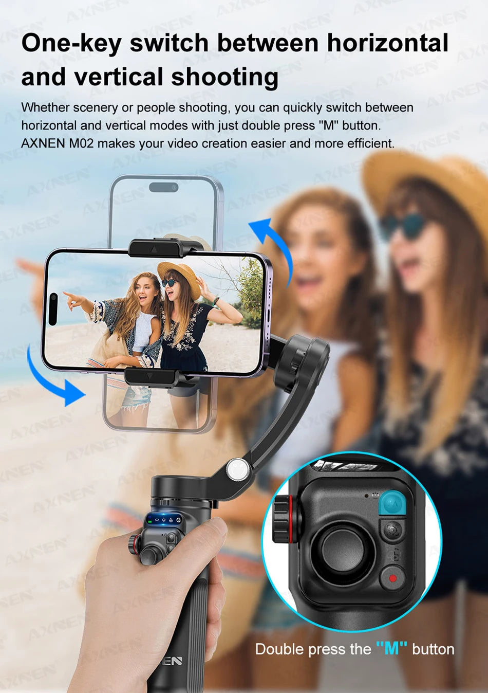 M02 Gimbal Smartphone Stabilizer 3-Axis Anti-shake Video Record Handheld Selfie Gimbals - LKBA