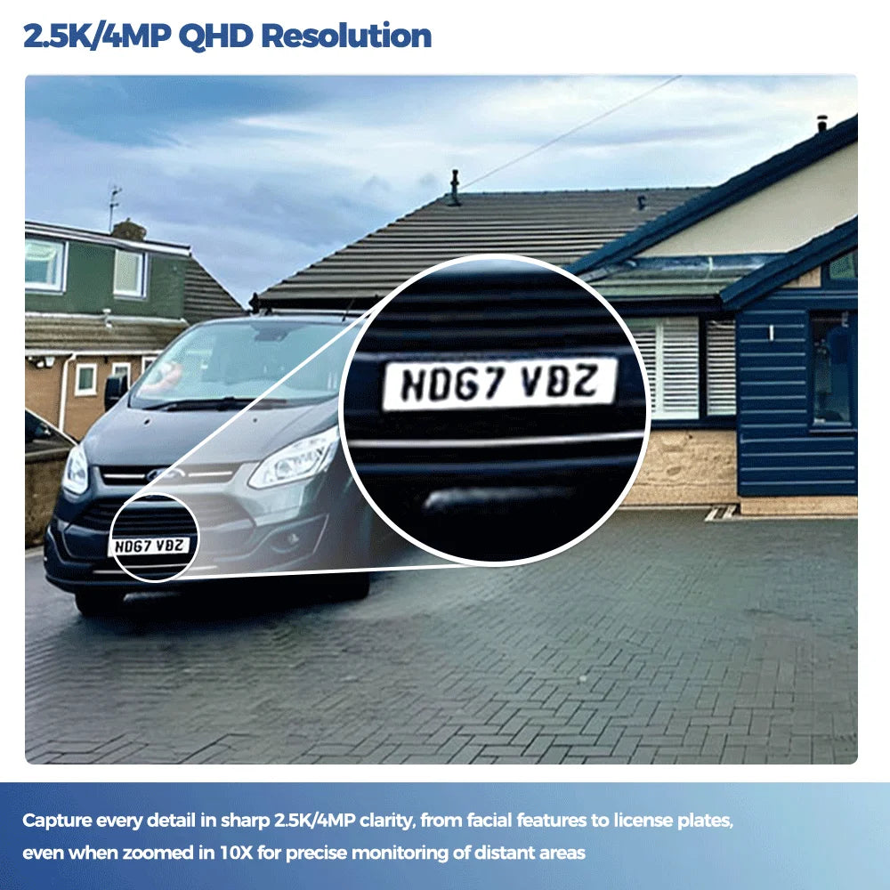 ALEVIO 2.5K Outdoor Solar Camera Wireless Cam WIFI Ultra Standby Time PIR Motion Light Color Night Vision AI Detect Battery Cam - LKBA