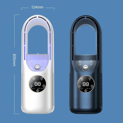 Mini Air Cooler Humidification Cooling USB Silent Timed Air Conditioning Fan Colorful Lights Night Light Led Screen 6 Wind Speed - LKBA