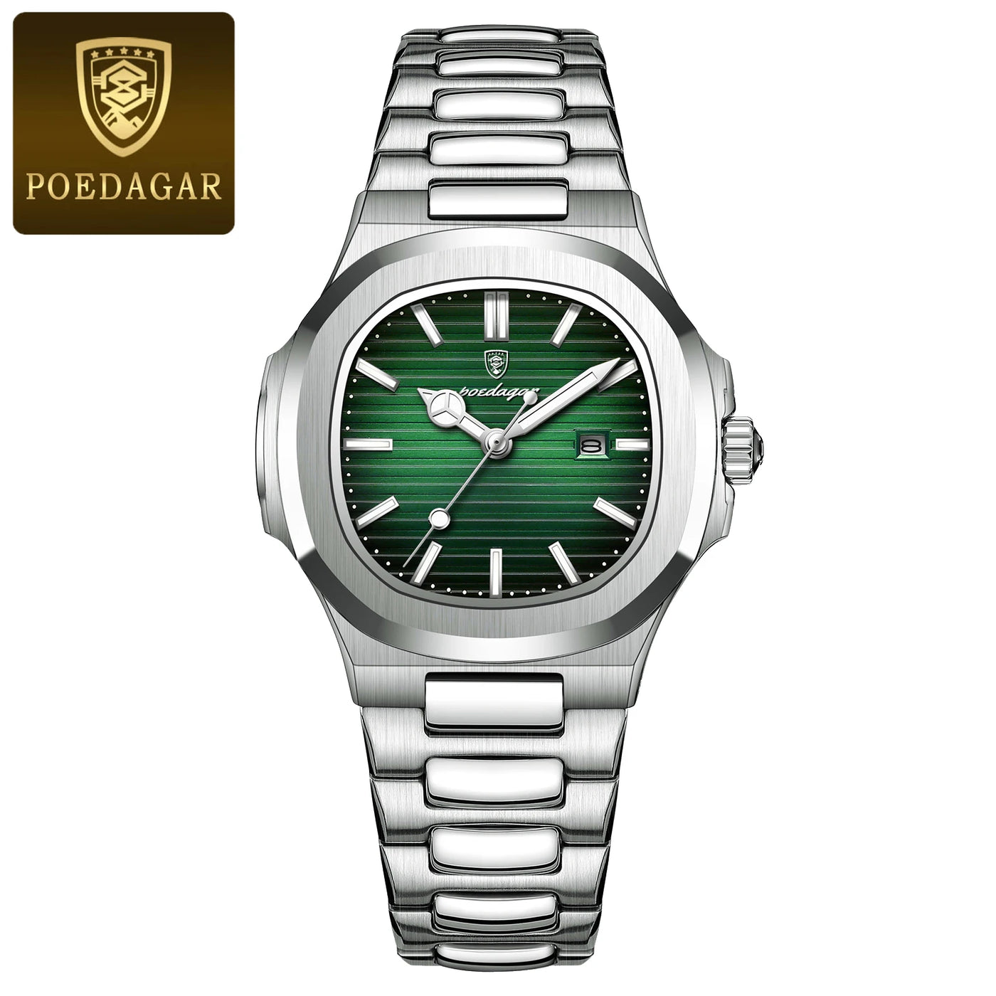 POEDAGAR Luxury Square Watch for Woman Waterproof Luminous Date Ladies Watch Stainless Steel Quartz Women's Watches Female Reloj - LKBA