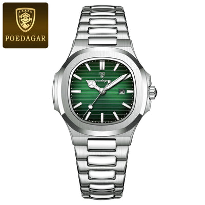POEDAGAR Luxury Square Watch for Woman Waterproof Luminous Date Ladies Watch Stainless Steel Quartz Women's Watches Female Reloj - LKBA