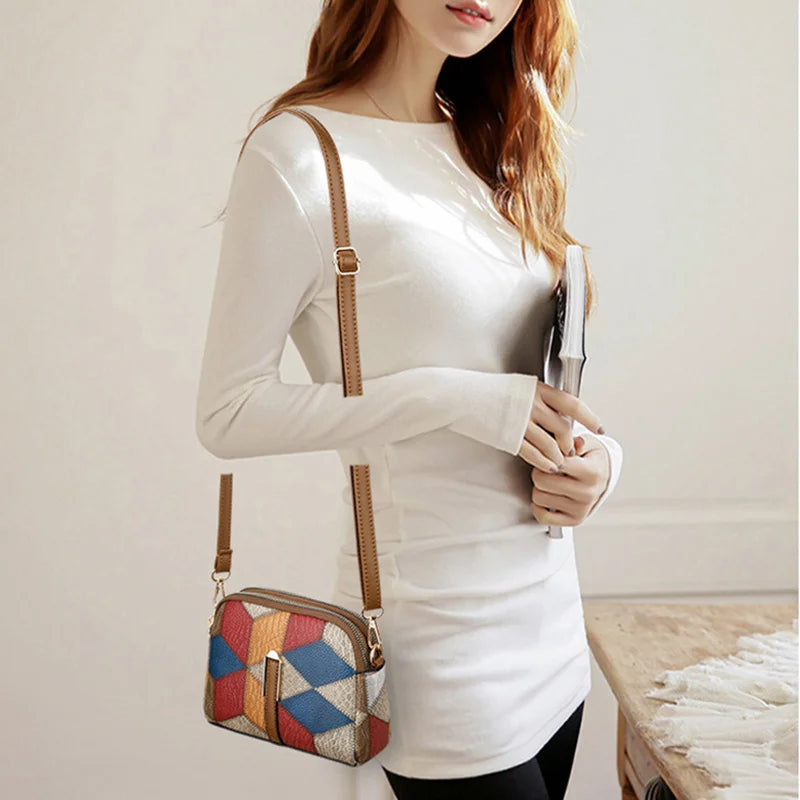 New Luxury Handbag Women Stitching Wild Messenger Bags Designer Brand Plaid Shoulder Bag Female Ladies Totes - LKBA