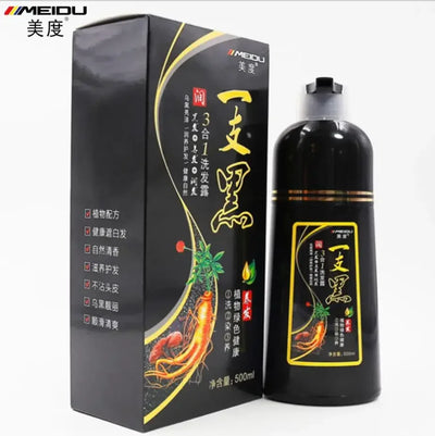 500ML Natural Soft Shiny Brown Golden Cover White Hair Dye Shampoo Wine Red Purple Hair Color Shampoo Black Grey Hair  Men Women