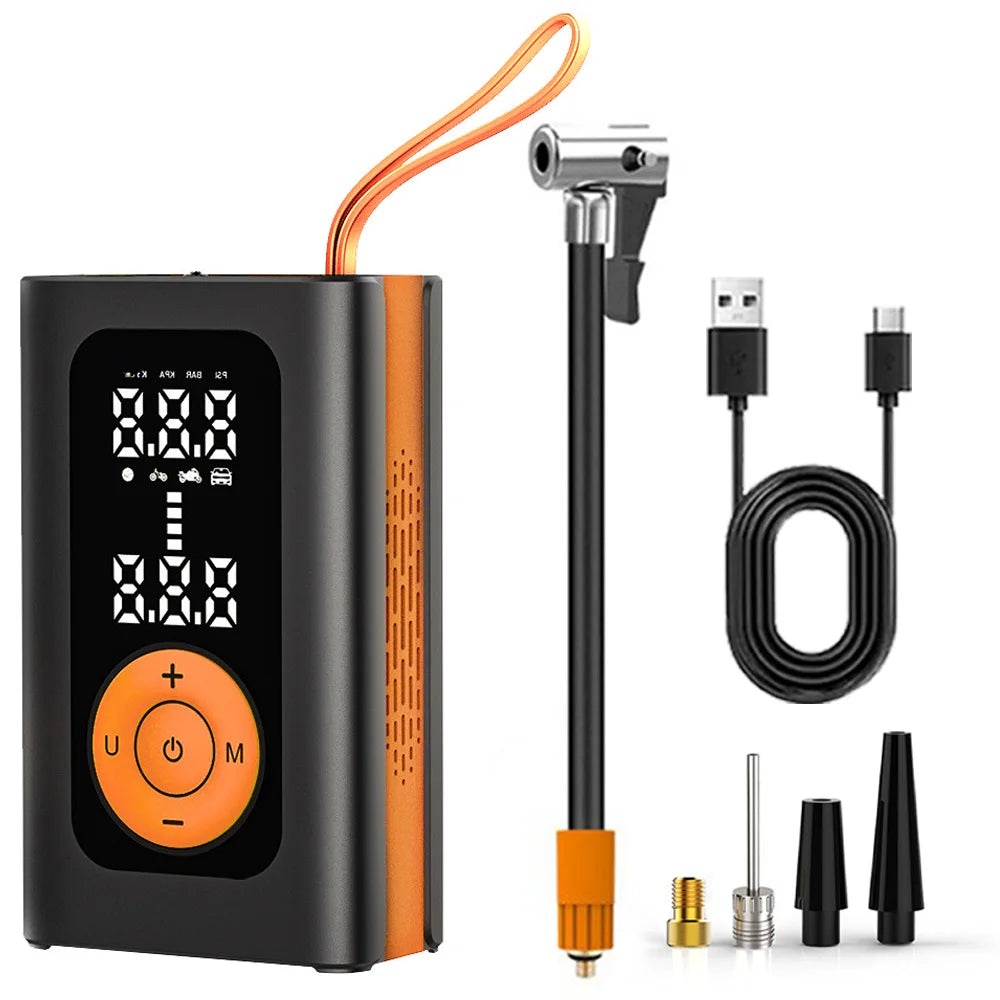 Wireless Car Inflator Pump 19 Cylinder 60CM Extended Air Tube Tire Inflator, Suitable for Cars/Motorcycles - LKBA