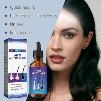 24 NEW White To Black Gray White Hair Serum Natural Color Repair Nourish Essence Anti-gray Care for Men Women - LKBA