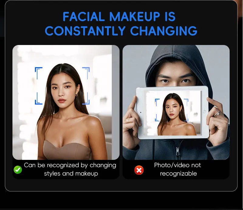 SANKESONG Tuya Smart 3D Face Door Lock Security Camera Monitor Intelligent Fingerprint Password Biometric Dual Battery - LKBA