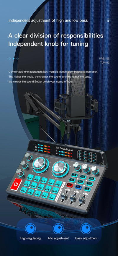 Live Sound Card for Mobile & Computer Universal Recording Mic Head Dedicated for Singing and Live Streaming - LKBA