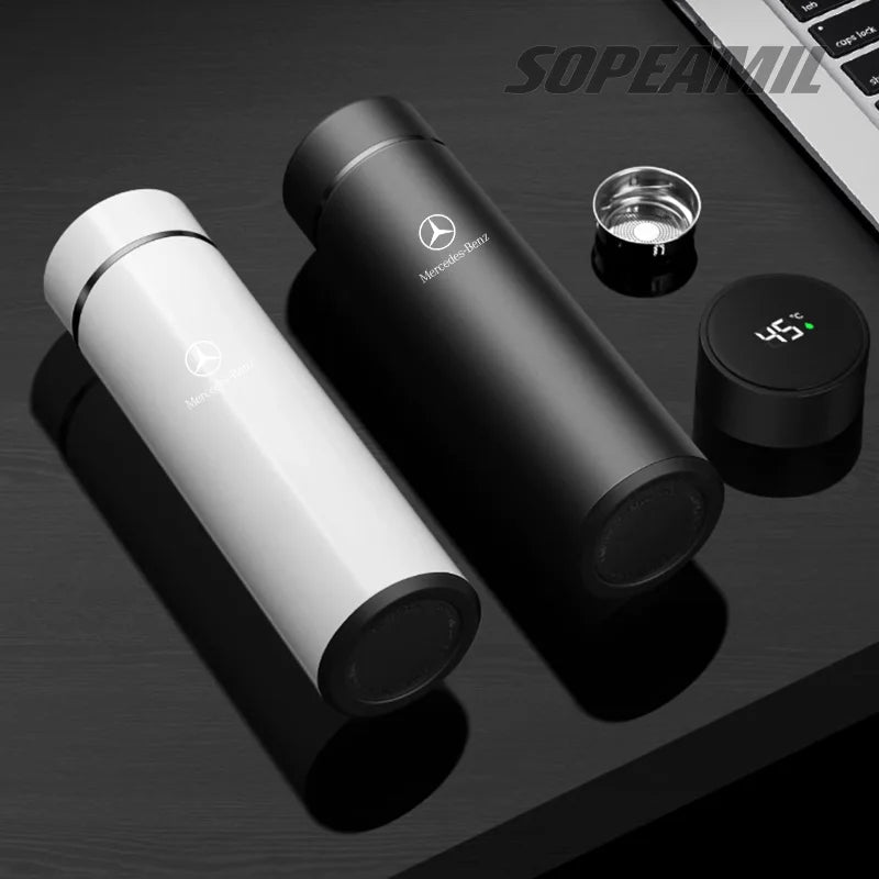 Car Vacuum Cup Thermos Mug Temperature Display Coffee Cup Mercedes-Benz A C E S Class A35 A45 C43 CLA CLS GLA GLC GLK ML SL Vito - LKBA