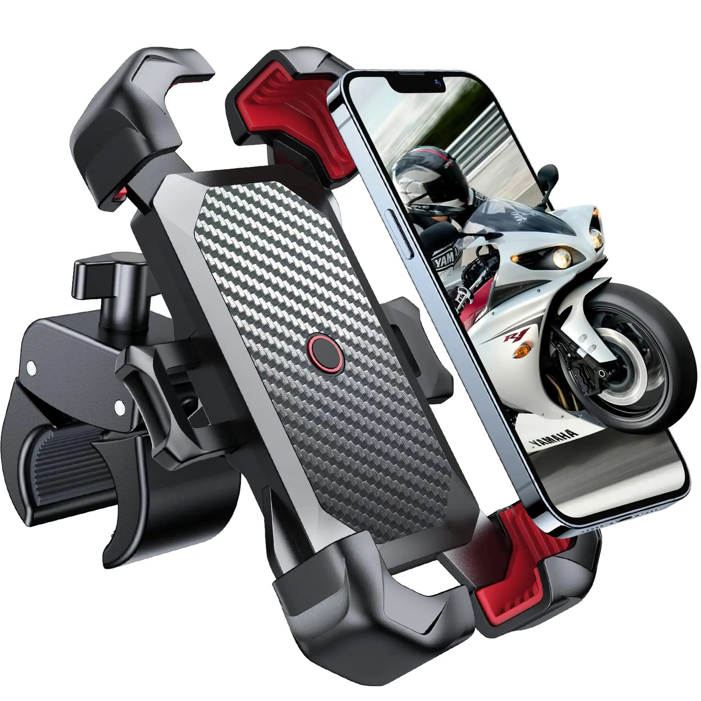 Joyroom 360° View Bike Phone Holder Motorcycle Phone Stand for 4.7-7 inch Mobile Phone Holder Shockproof Bracket GPS Clip - LKBA