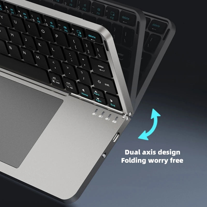 2-in-1 folding Bluetooth keyboard tablet laptop external touch keyboard leather case - LKBA