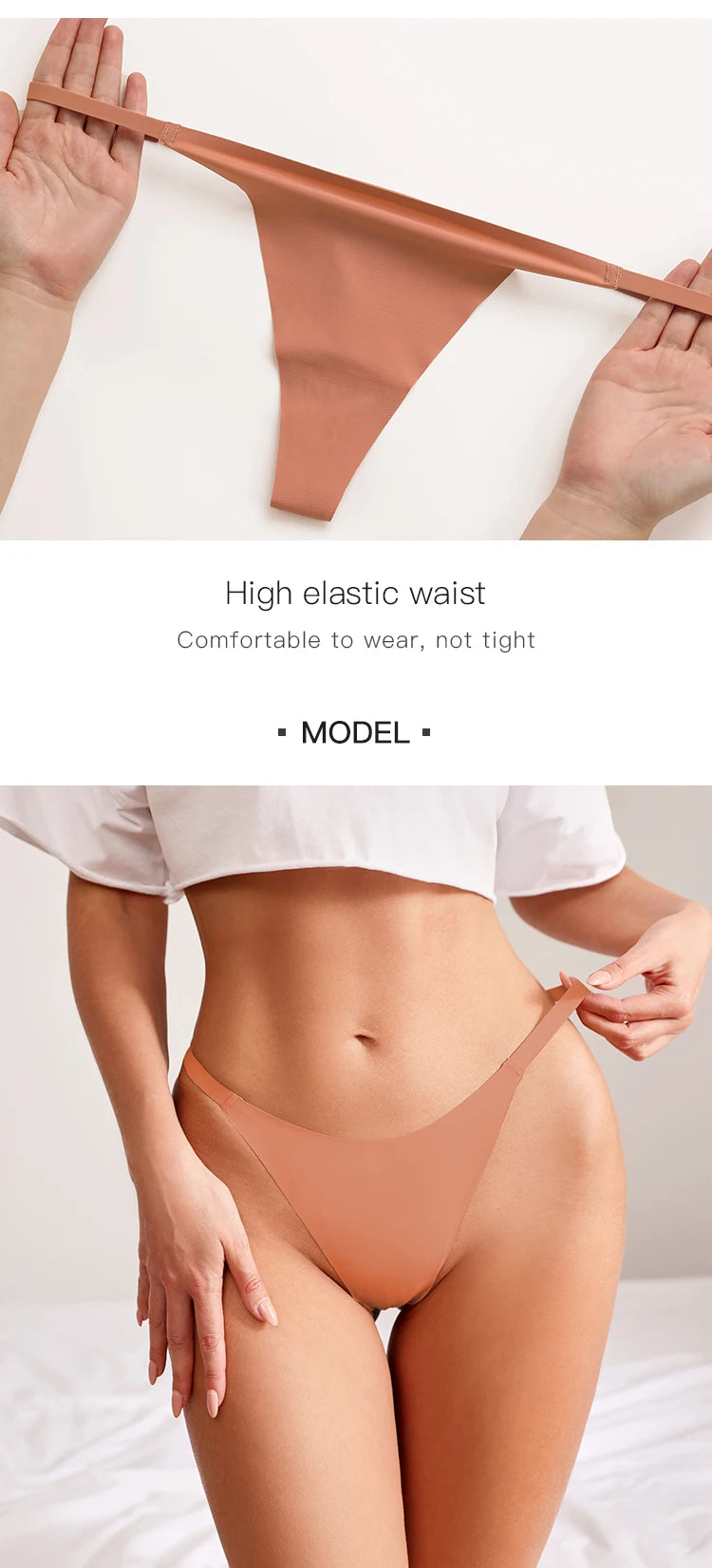 Hot Sale Sexy Ladies T-back Skin-friendly Underpants Stretch Thongs Women Underwear G-string seamless panties for women - LKBA