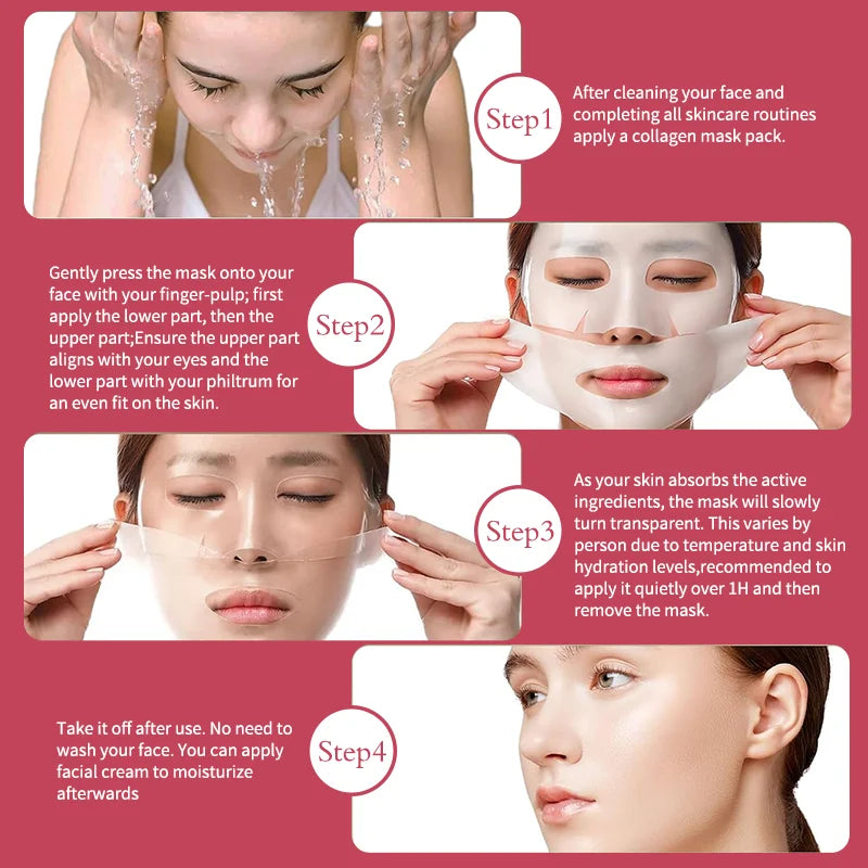 Korean Bio Collagen Anti-aging Face Mask Hyaluronic Acid Deep Hydrating Moisturizing Whitening Lightening Facial Skin Care - LKBA