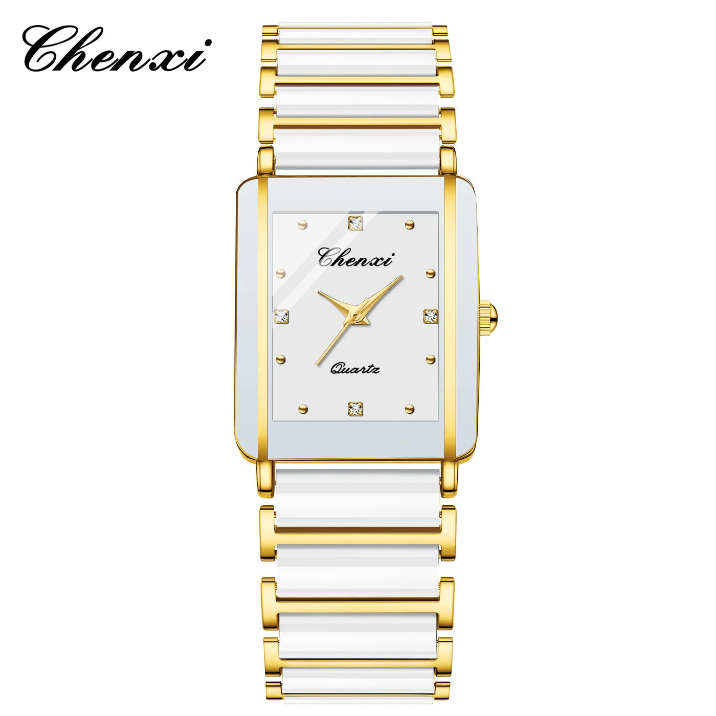 CHENXI 104A Couple's Quartz Watch Gold Black and White Ceramic Luxury Watch Men's and Women's Valentine's Day Gift Watch reloj - LKBA