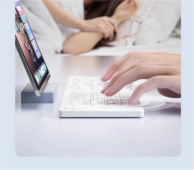 Mini Foldable Wireless Keyboard Slim Portable Bluetooth Keyboard Rechargeable Folding Keyboard - LKBA