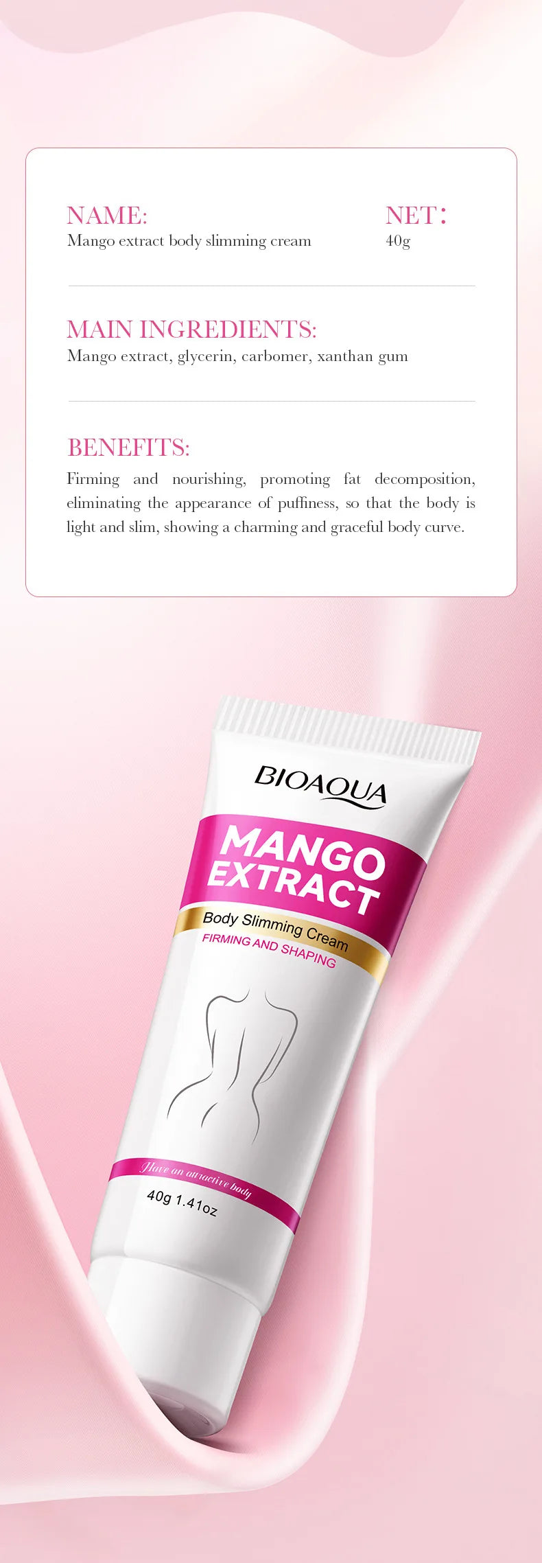 Fast Slimming Cream Weight Loss Remove Cellulite Sculpting Fat Burning Massage Firming Lifting Quickly Niacinamide Body Care 40g - LKBA
