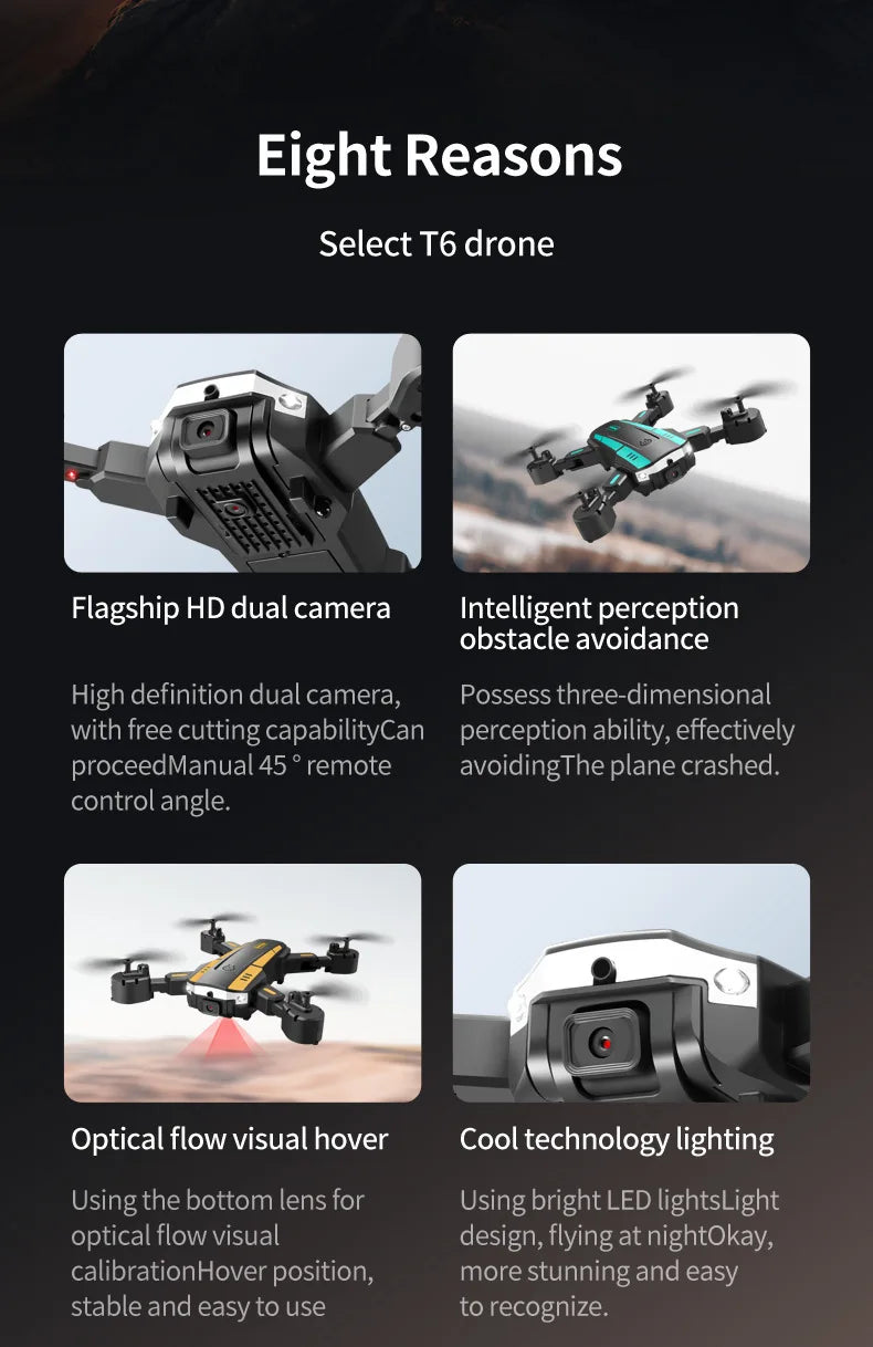 G6 Pro GPS Professional Drone 8K HD Dual-Camera Aerial Photography Omnidirectional Obstacle Avoidance Quadrotor RC Distance 5KM - LKBA
