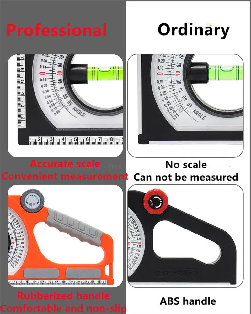 High Precision Angle Slope Measuring Instrument Magnetic Level Bubble Inclinometer Protractor Angle Finder Slope Scale Level - LKBA