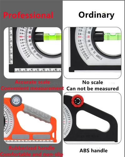 High Precision Angle Slope Measuring Instrument Magnetic Level Bubble Inclinometer Protractor Angle Finder Slope Scale Level - LKBA