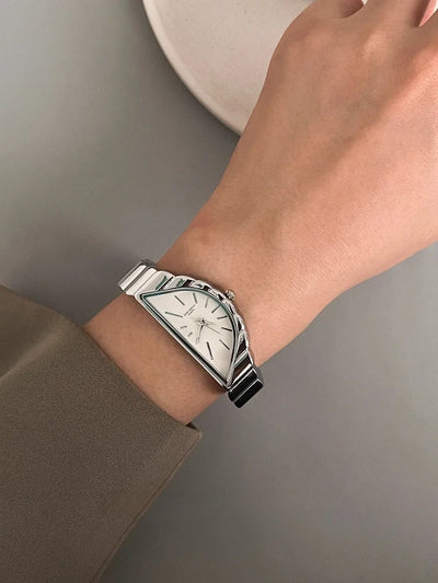 Women Watch Gold Half Moon Dial Medium Antique Fashion Niche Unique Design Ladies Quartz Watch - LKBA