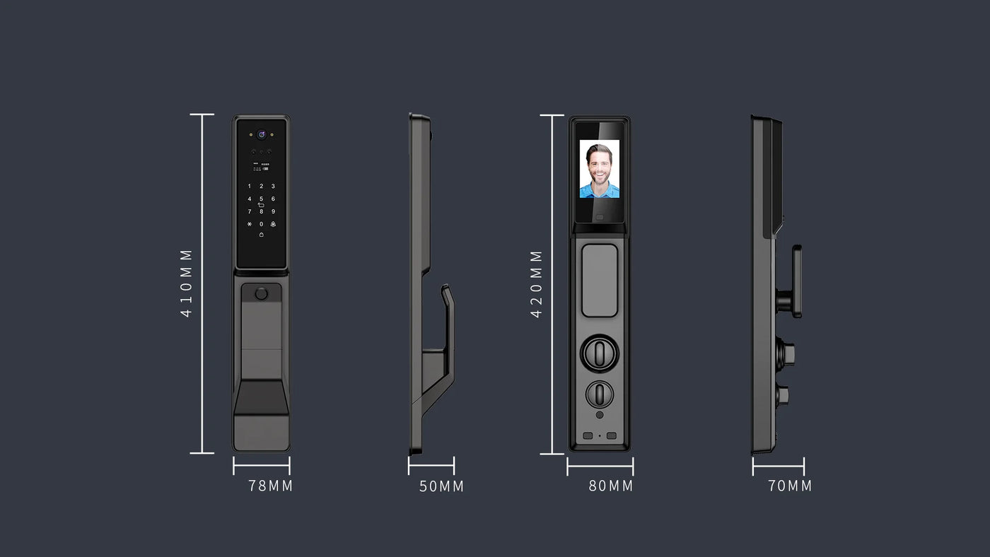 Waterproof Outdoor Smart  Lock Wifi Alexa Tuya APP Aluminium Alloy Material Fingerprint Password Smart Door Lock With Camera - LKBA