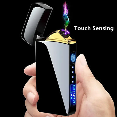 2025 Electric Windproof Metal Lighter Double Arc Flameless Plasma - LKBA