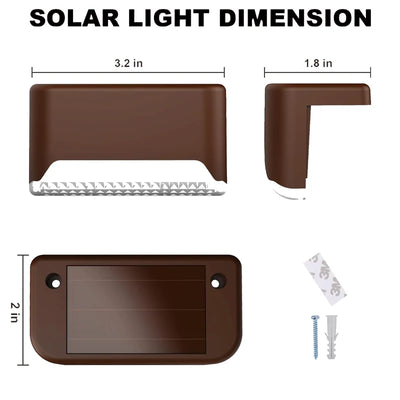 1-24PCS IP65 Waterproof Solar Garden Light Outdoor LED Solar Power Deck Lamps for Railing Stairs Step Fence Yard Patio Pathway - LKBA