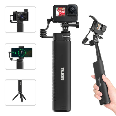Selfie Stick QC/PD3.0 fast charging Power Selfie Stick 90CM Telescoping Selfie Pole with 1/4 Inch Screw - LKBA