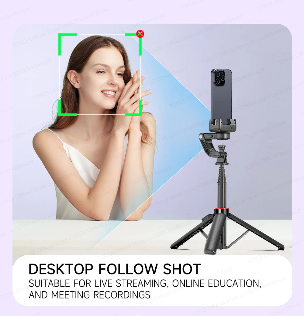 C22 AI Face Tracking Handheld Gimbal Stabilizer 360° Rotation Shoot Selfie Stick Tripod - LKBA