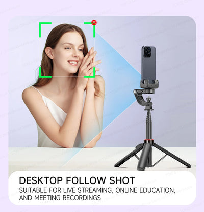 C22 AI Face Tracking Handheld Gimbal Stabilizer 360° Rotation Shoot Selfie Stick Tripod - LKBA