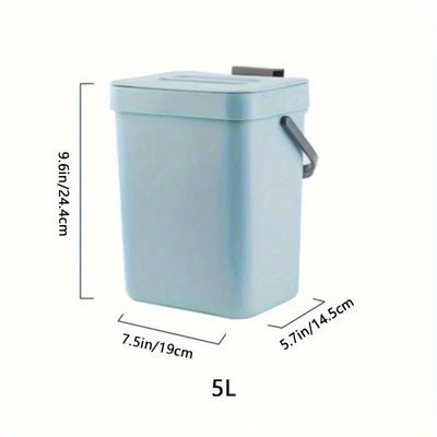 Space-Saving Quiet-Close Trash Can - 3/5L, Eco-Friendly Sealed Bin for Kitchen & Office - LKBA