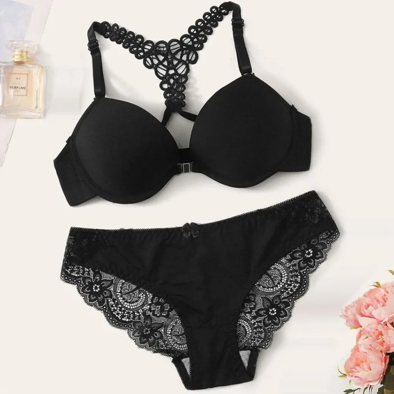 Women's Lingerie Ultra Sexy Lingеrie Female Underwear Lace Lingerie Set Woman Hot Lingeries Sets for Women Bra and Panty Set - LKBA