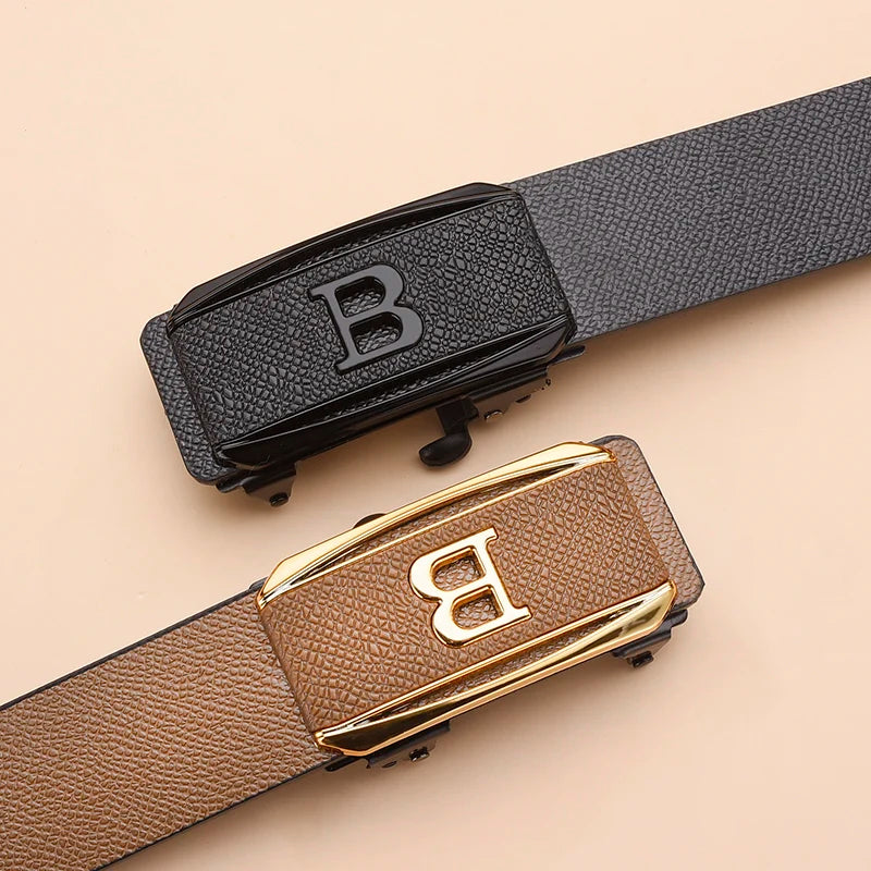New Men's Toothless Automatic Buckle Belt - Casual & Business Versatile Waist Belt, Stylish & Trendy for Young Adults - LKBA