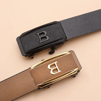 New Men's Toothless Automatic Buckle Belt - Casual & Business Versatile Waist Belt, Stylish & Trendy for Young Adults - LKBA