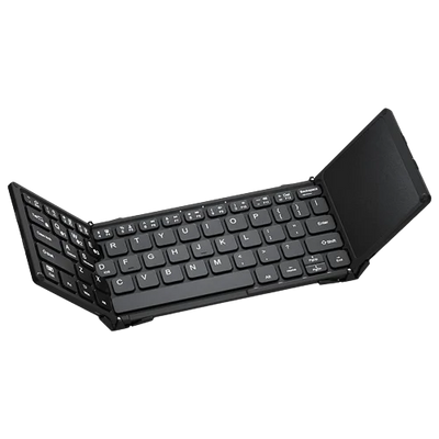 Bluetooth Foldable Keyboard With Touchpad Rechargeable Folding Keyboard with Large Touchpad Tri-Folding Ultra Slim Keyboard - LKBA