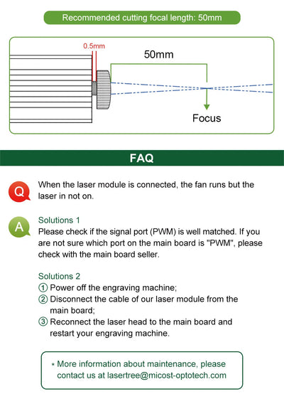 LASER TREE 4W 5W Optical Power Laser Head 450nm Blue Light TTL PWM Module For Laser Engraver Wood Cutting  DIY Woodworking Tools - LKBA