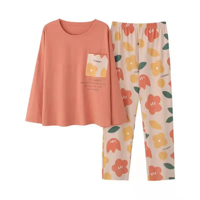 Spring and Autumn New Ladies Pajamas Homewear Set of Long-Sleeved Autumn and Winter Homewear Women Plus Size Pajamas Set - LKBA