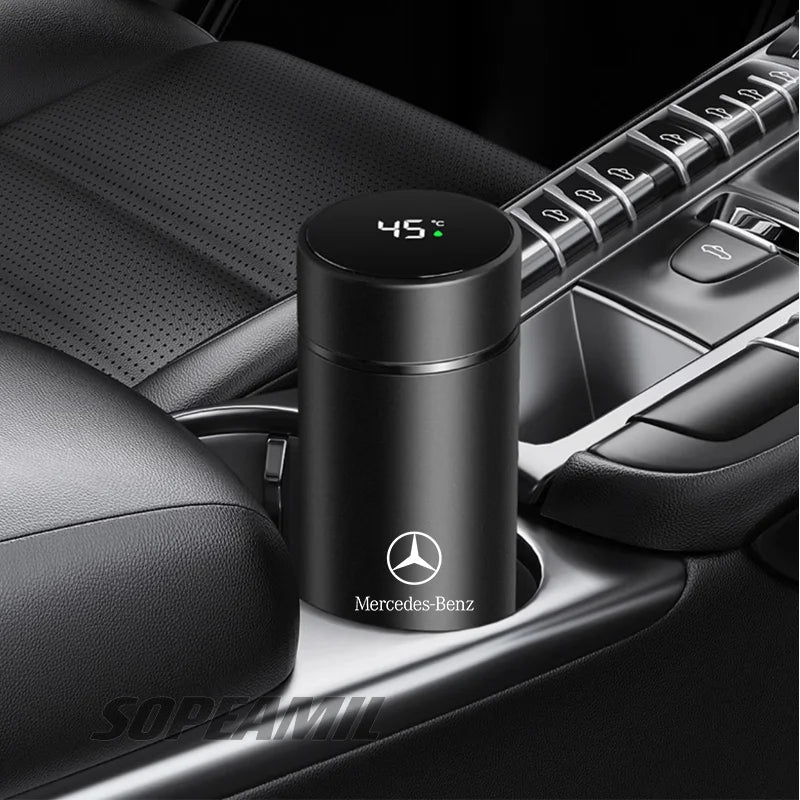 Car Vacuum Cup Thermos Mug Temperature Display Coffee Cup Mercedes-Benz A C E S Class A35 A45 C43 CLA CLS GLA GLC GLK ML SL Vito - LKBA