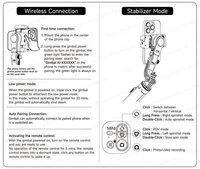 C22 AI Face Tracking Handheld Gimbal Stabilizer 360° Rotation Shoot Selfie Stick Tripod