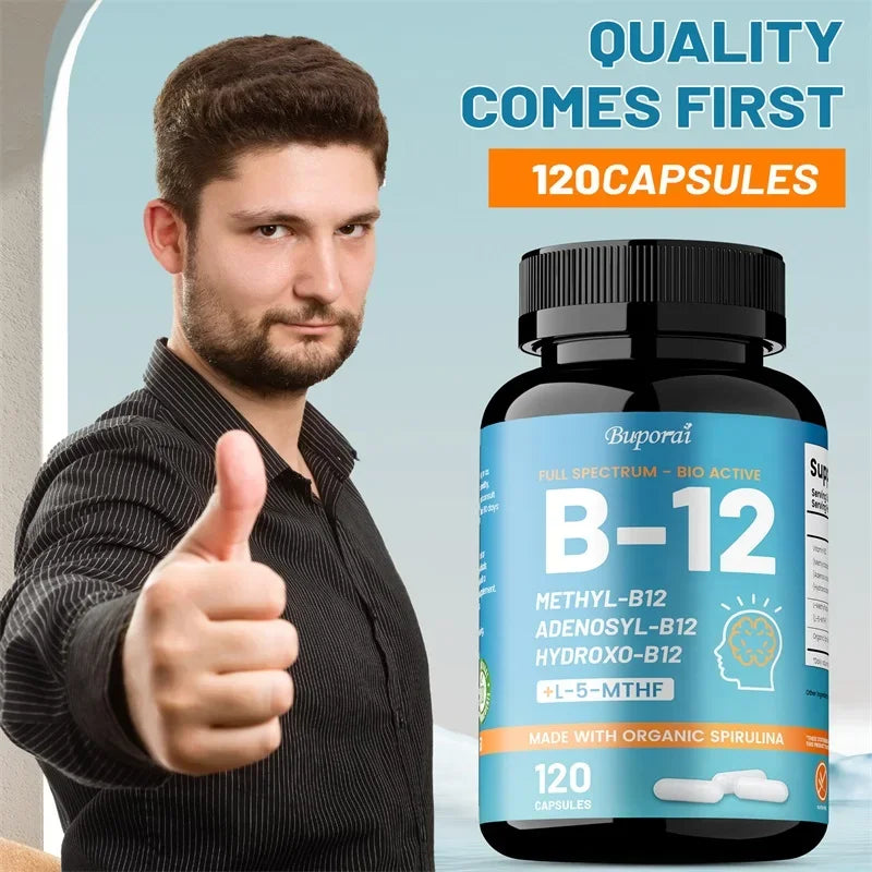Vitamin B12 - Supports Energy Metabolism, Nervous System, Cell Health, Heart, Immunity and Red Blood Cell Formation - LKBA