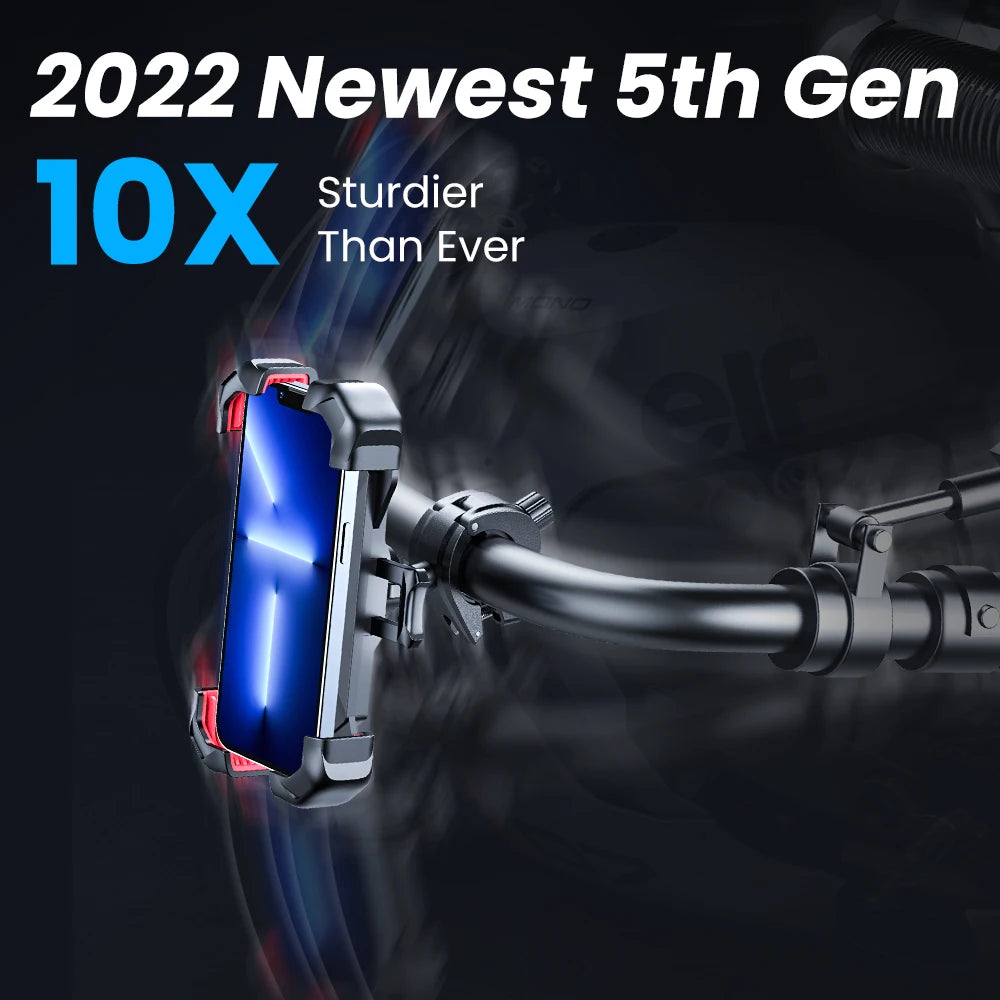 Joyroom 360° View Bike Phone Holder Motorcycle Phone Stand for 4.7-7 inch Mobile Phone Holder Shockproof Bracket GPS Clip - LKBA