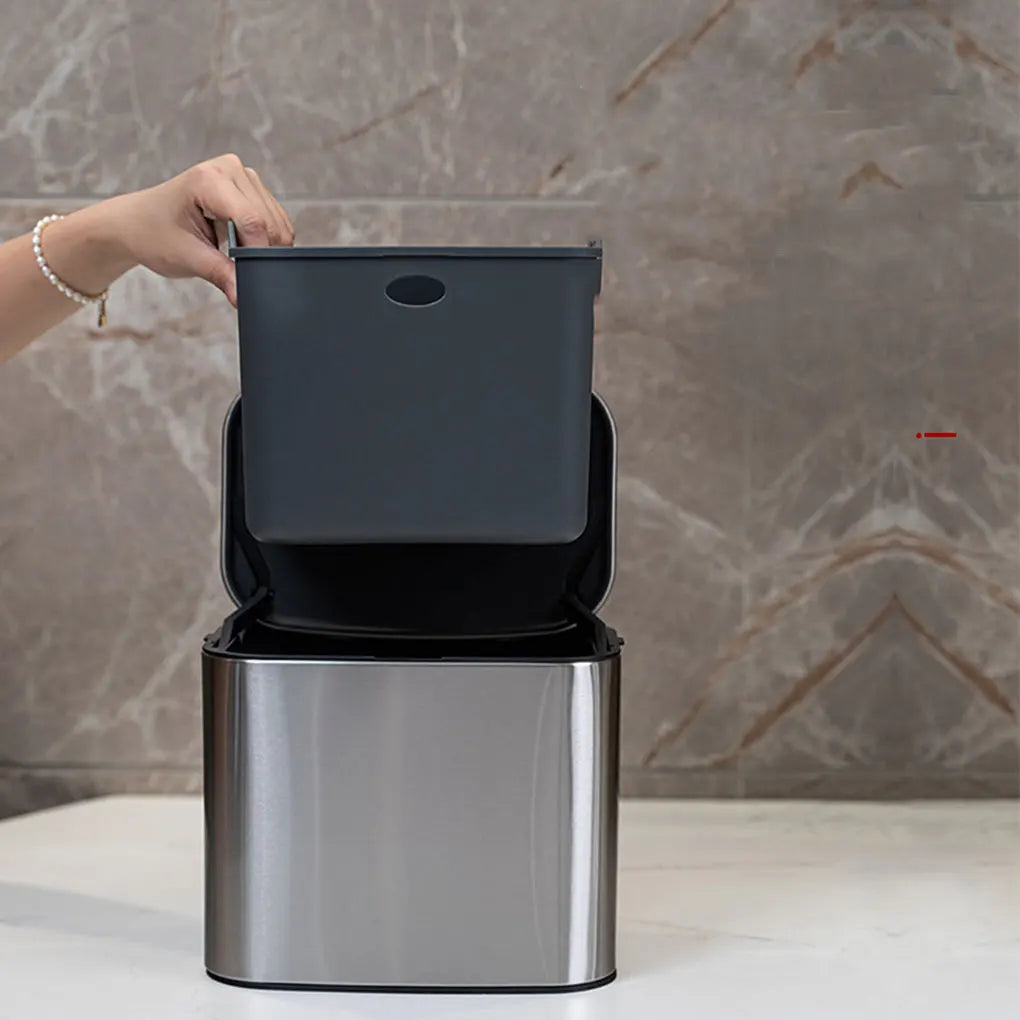 Stainless Steel Hanging Garbage Bin for Kitchen Easy Installation Odorless and Durable and Garbage - LKBA