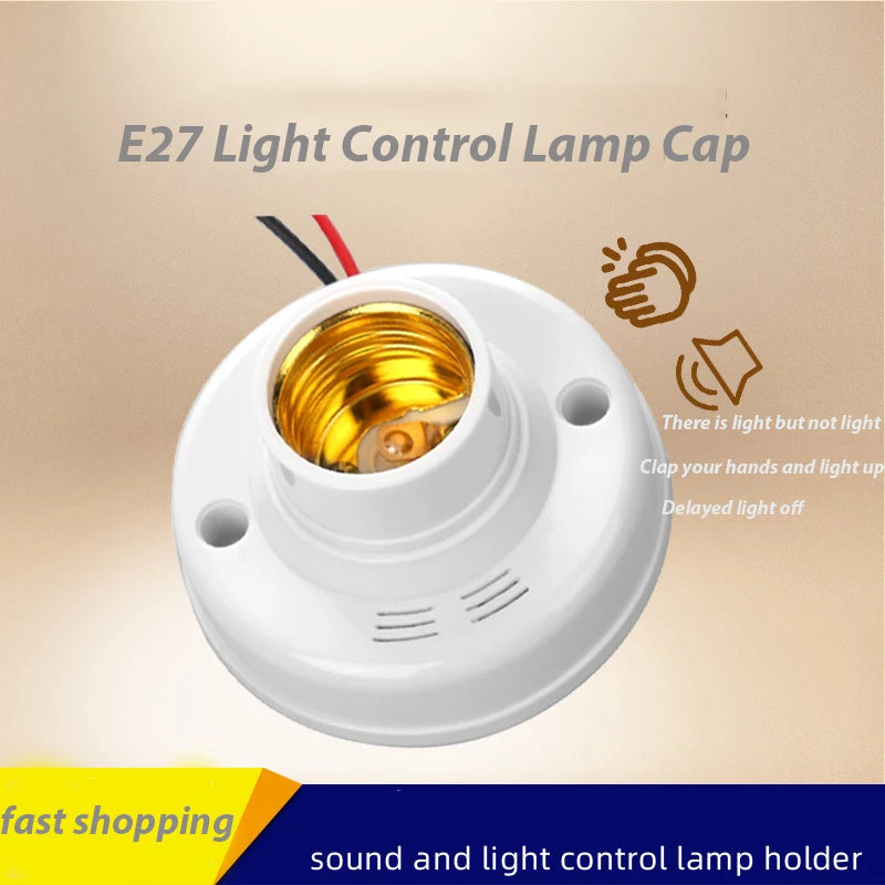 E27 Screw Lamp Base Sound Voice Control Delay Switch Light Socket Adapter AC180-240V Lighting Accessories LED Bulb Holder - LKBA