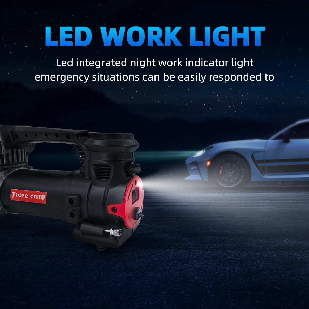 Tire Inflator Portable Air Compressor for Car, Truck & SUV 12V On/Offroad Tire Pump 100 PSI, Cigarette Plug, Twist Chuck T100 - LKBA