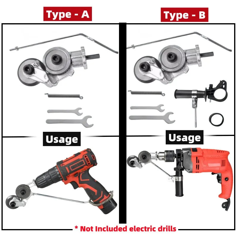 Electric Drill Refitting Plate Shears Effortlessly Cut Through Stainless Steel, Aluminum & Iron Sheet - LKBA