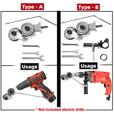 Electric Drill Refitting Plate Shears Effortlessly Cut Through Stainless Steel, Aluminum & Iron Sheet - LKBA