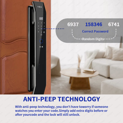 Tuya 3D Face Real-time Intercom Digital Electronic Door Lock Security Camera Intelligent Fingerprint smart lock for home - LKBA