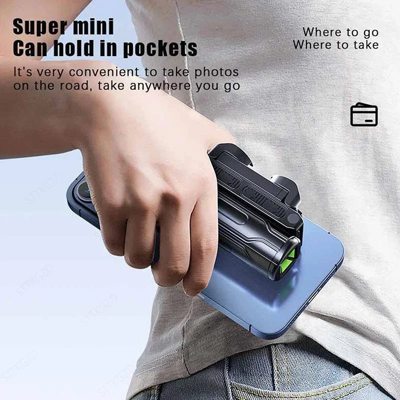 Super Mini Selfie Stick Portable Phone Holder Shooting Aid Versatile Integrated Design Bluetooth Remote - LKBA