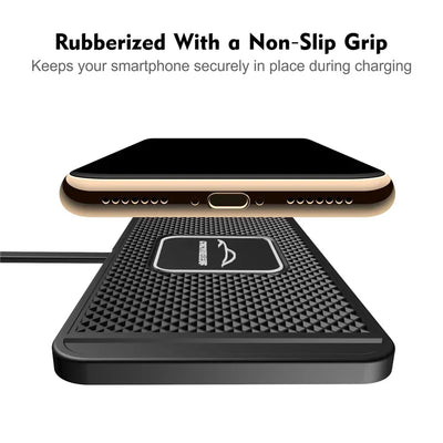 Silicone Pad Stand Wireless Charger Car For iPhone15 14 13 12 Xiaomi Samsung Huawei Mobile Phone Fast Car Wireless Charging - LKBA
