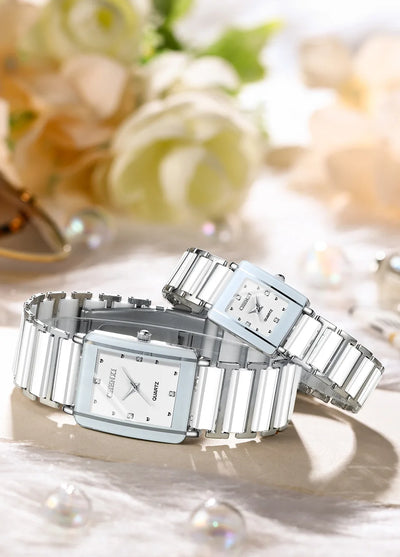 CHENXI 104A Couple's Quartz Watch Gold Black and White Ceramic Luxury Watch Men's and Women's Valentine's Day Gift Watch reloj - LKBA